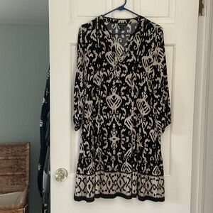 Tribal Black and Cream Elegant Dress